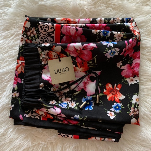 New Lou•Jo Miland floral print side striped Trousers size 40 US 4 - Picture 7 of 10